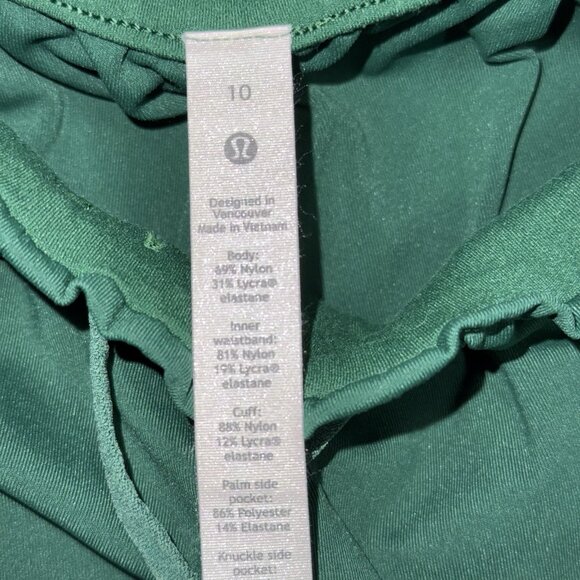 Women’s Lululemon On The Fly Green Joggger Pants Size 10 - Picture 2 of 7